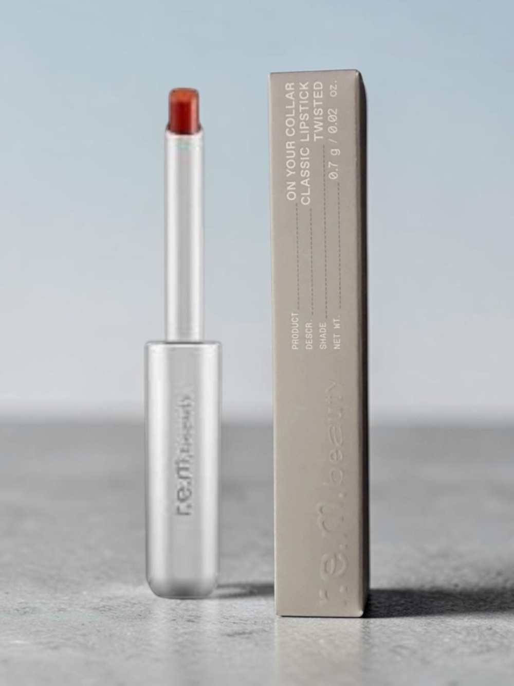 r.e.m. beauty Classic Twisted Lipstick — Warm Terracotta Shade